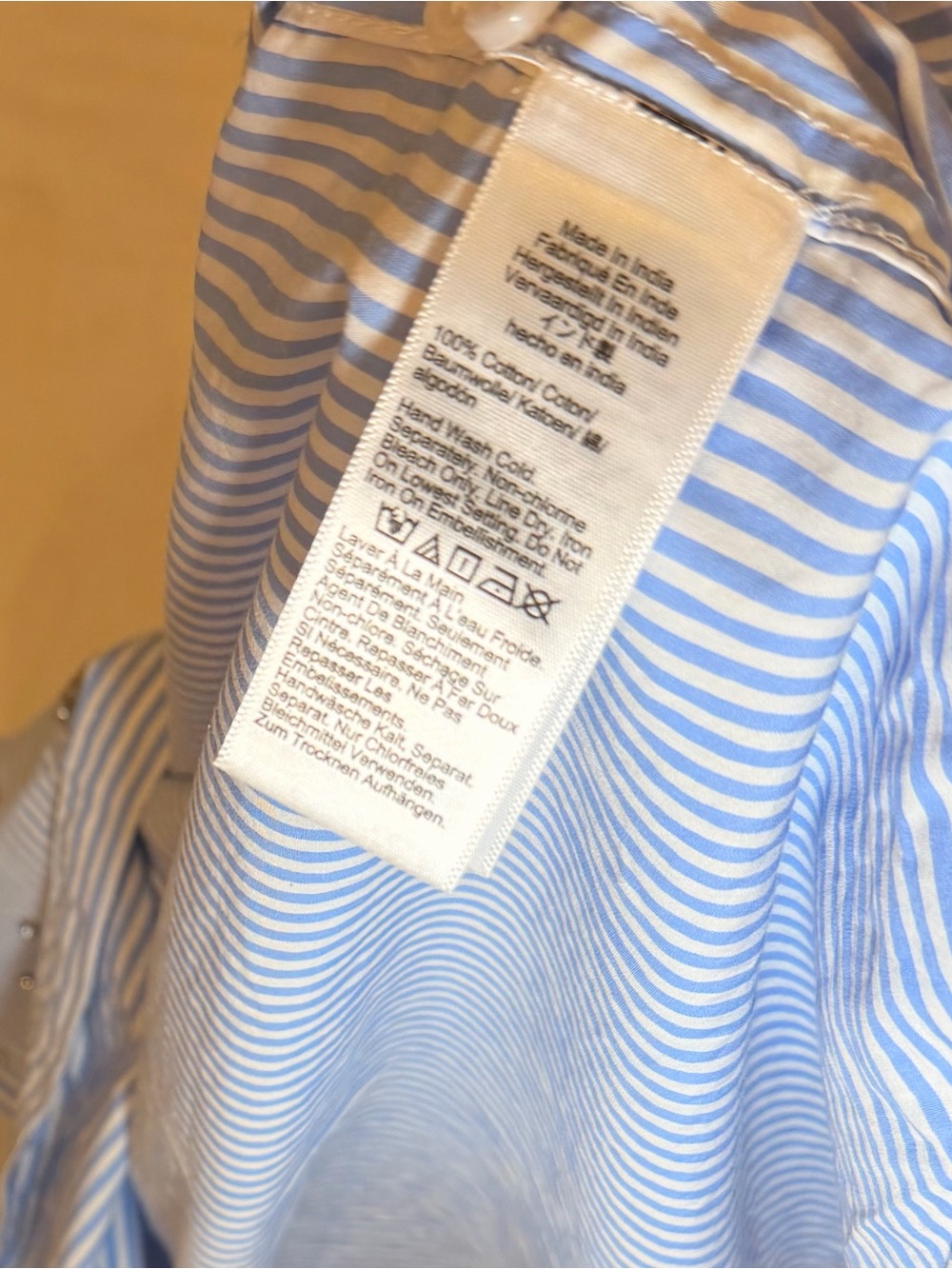 J. Crew Light Blue Striped Crystal-Embellished Button-Down Shirt - Picture 9 of 9